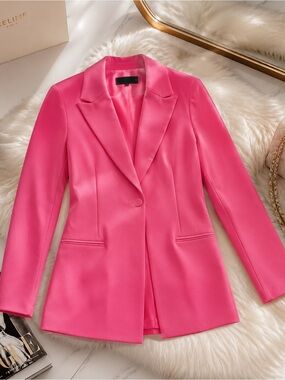 Women's Pink Single-Button Blazer Jacket